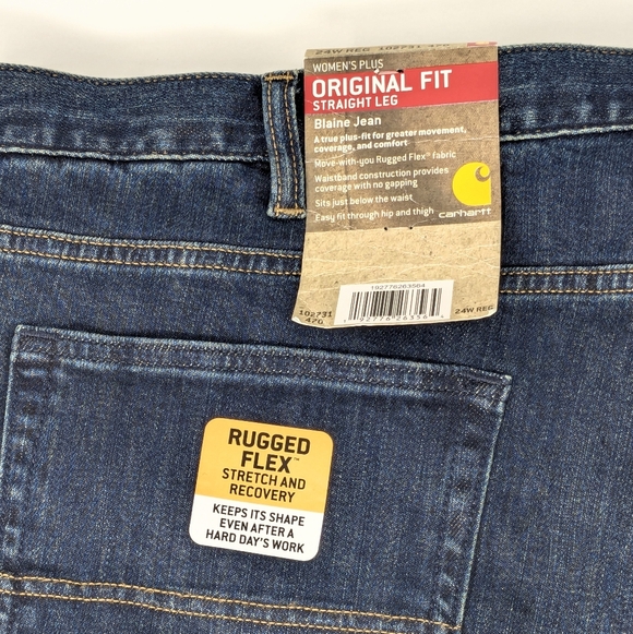 Carhartt Original-Fit Blaine Straight Jeans Women's Plus Size 24W - Picture 3 of 4